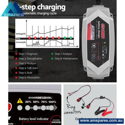 12V Automatic Car Battery Charger 6V 3.5Amp Vehicle Truck Chargers Agm Auto Accessories > Others