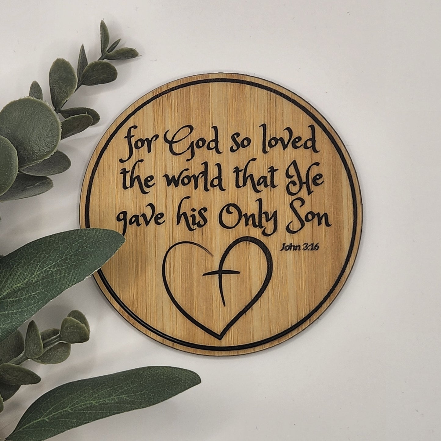 Inspirational Coaster Set Variety(Laser Engraved Bamboo with Cork Backing)