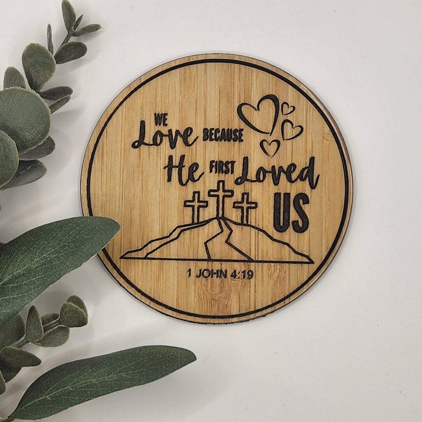 Inspirational Coaster Set Variety(Laser Engraved Bamboo with Cork Backing)