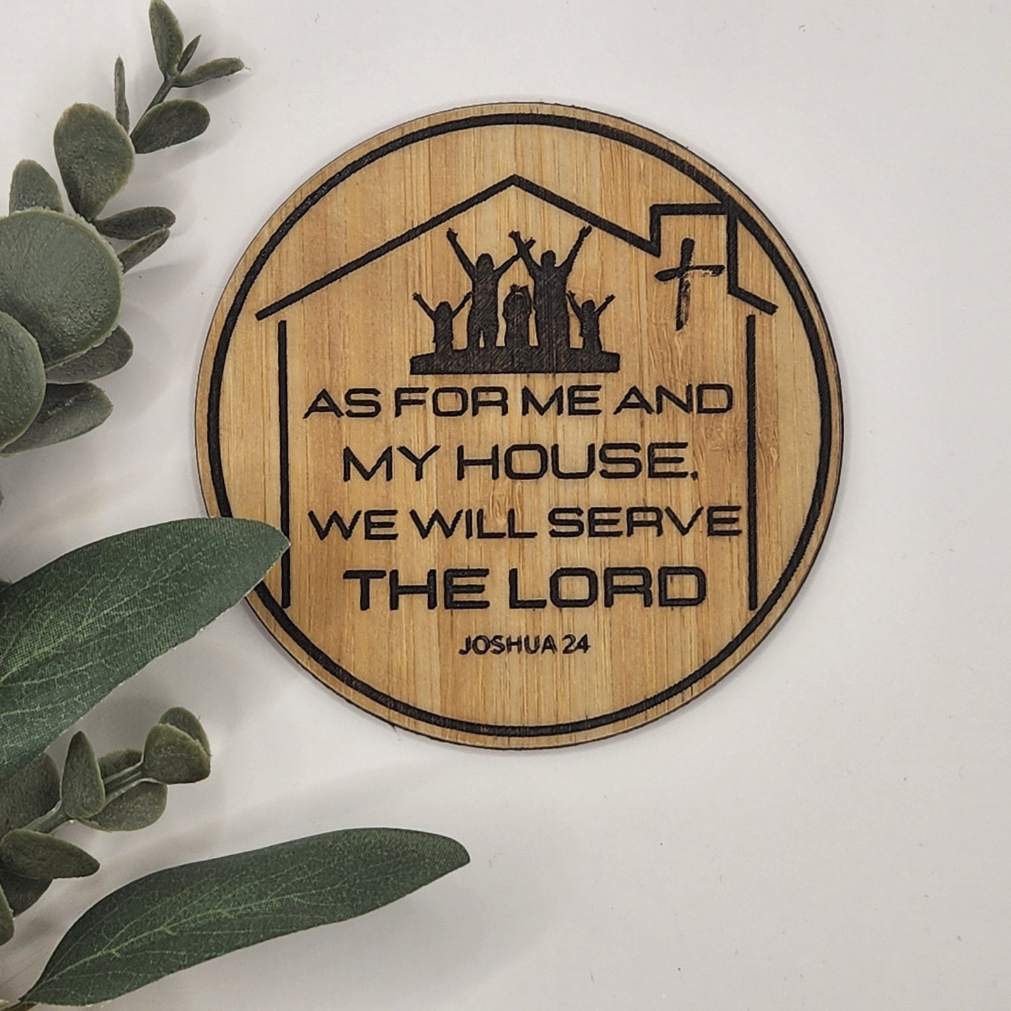 Inspirational Coaster Set Variety(Laser Engraved Bamboo with Cork Backing)