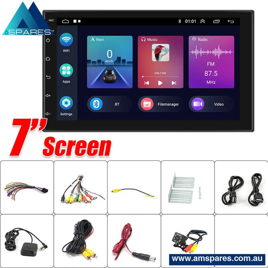 7 Inch Car Radio 2 Din Gps Fm Rds Wifi W/ Rear Camera For Android Ios Carplay Au Auto Accessories >