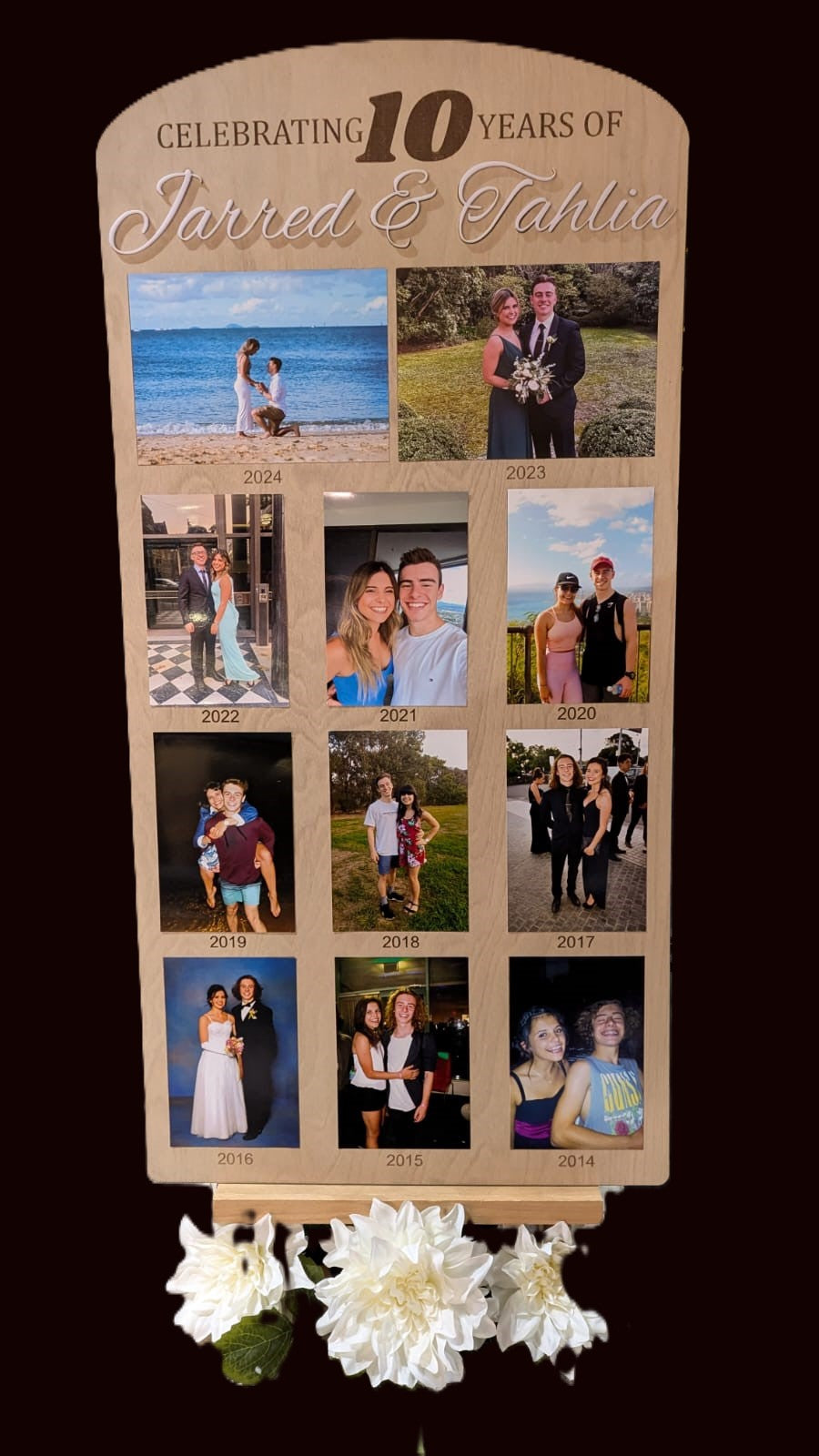 Engagement Sign Photo Board Celebrating 10 Years