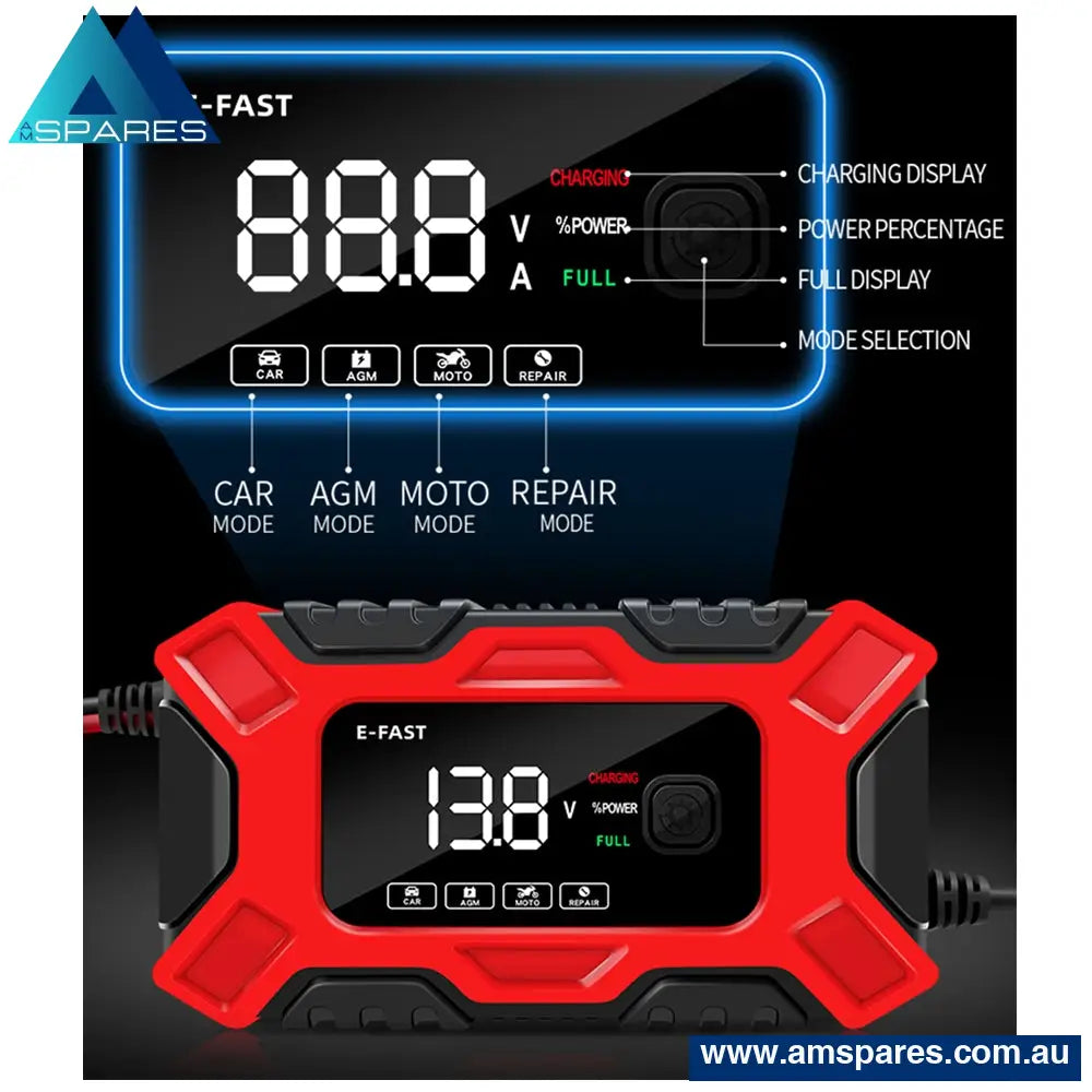 Car Battery Charger 12V 6A Model Lcd Smart Repair Boat Caravan Truck Auto Accessories > Others