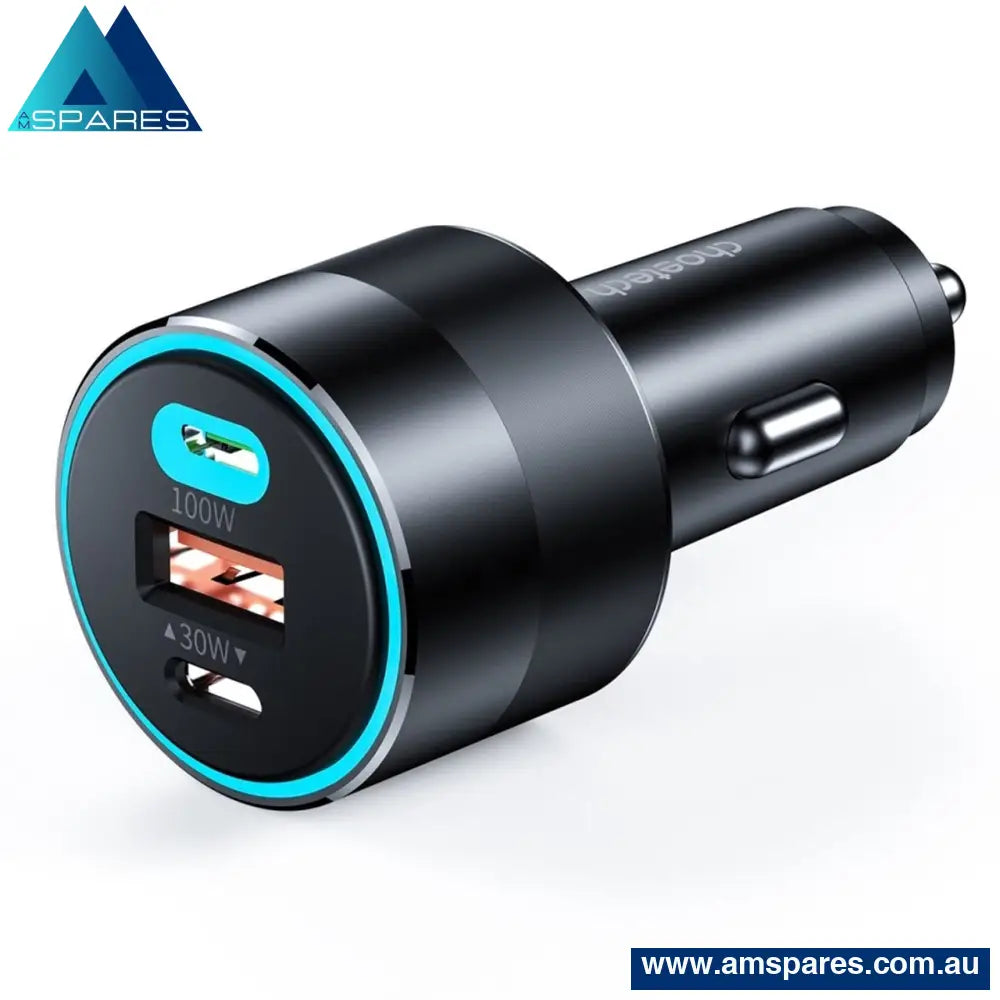 Choetech Tc0011 130W 3 Ports (Dual Usb - C Port Pd3.0 + Usb - A Port) Fast Car Charger Electronics