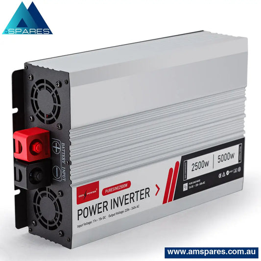 Genpower Pure Sine Wave 2500W/5000W 12V/240V Power Inverter Caravan Boat Carplug Auto Accessories >