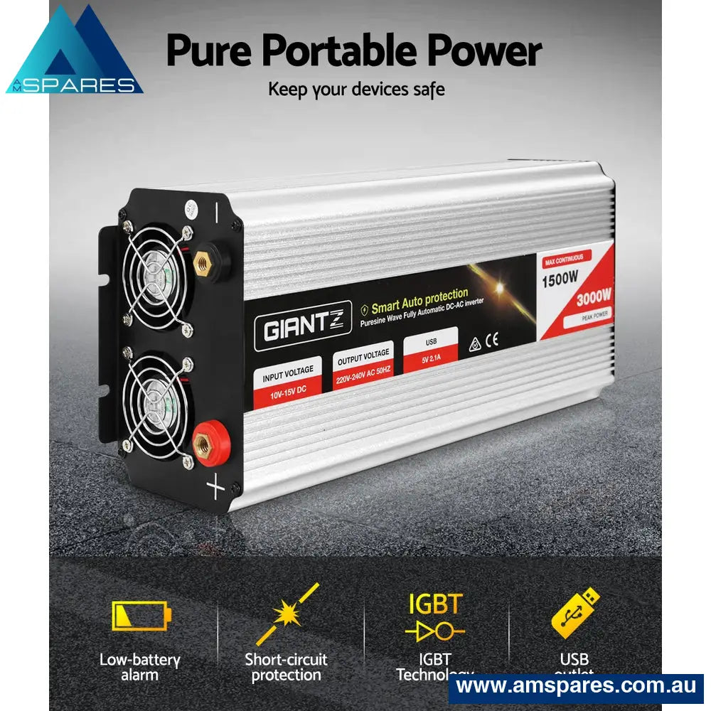 Giantz 1500W Puresine Wave Dc-Ac Power Inverter Auto Accessories > Tools