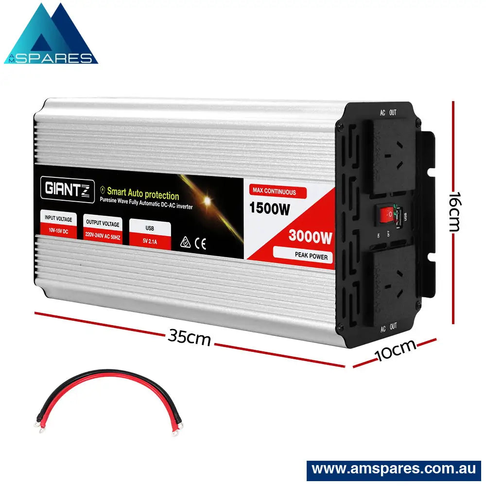 Giantz 1500W Puresine Wave Dc-Ac Power Inverter Auto Accessories > Tools