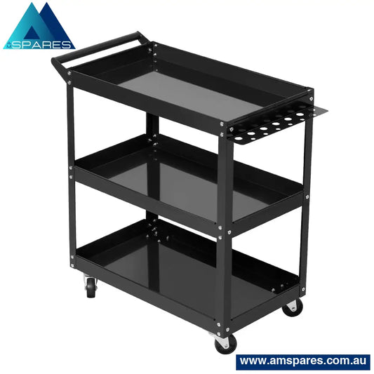 Giantz 3-Tier Tool Cart Trolley Workshop Garage Storage Organizer Black Tools >