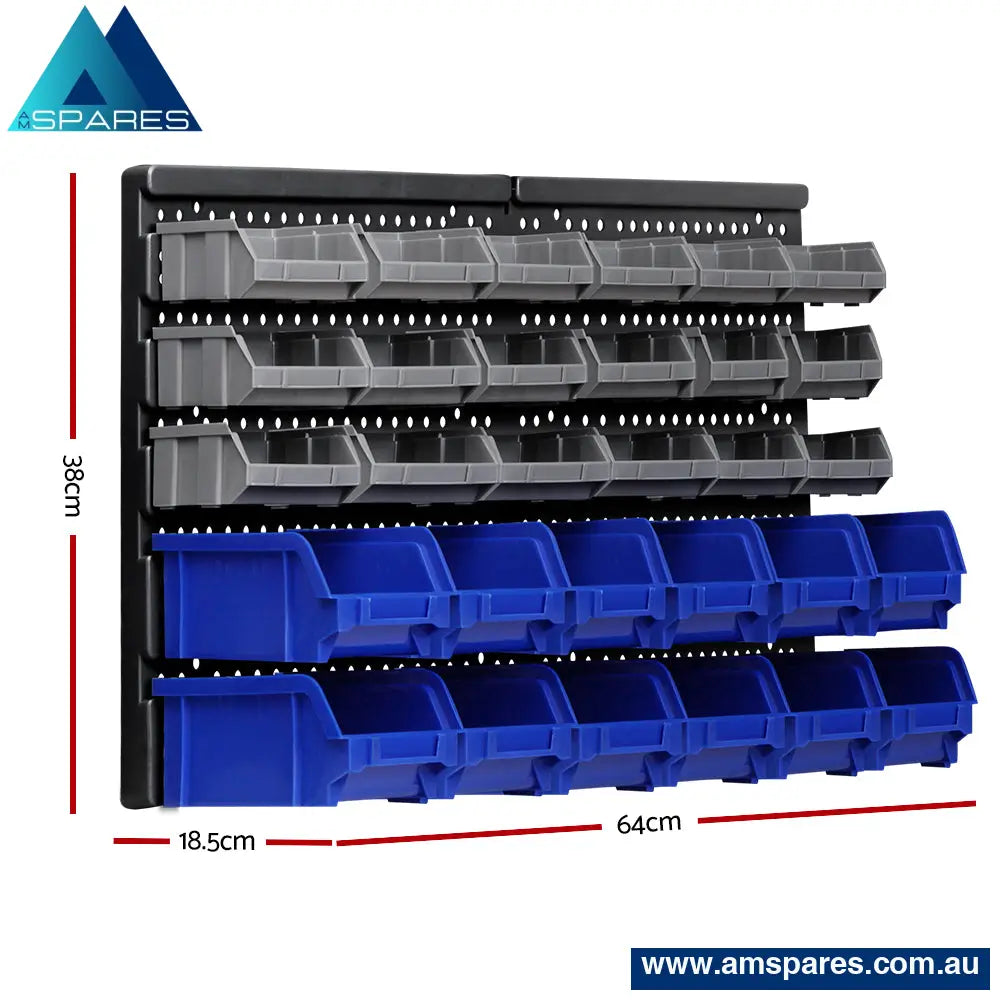 Giantz 30 Storage Bin Rack Wall Mounted Tools >