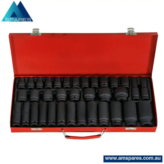 Giantz 35Pcs 1/2’ Drive Impact Socket Set Metric 8-32Mm With Case Tools > Power