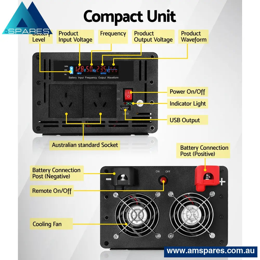 Giantz Power Inverter 3000W Or 6000W Pure Sine Wave 12V - 240V Camping Boat Caravan Auto