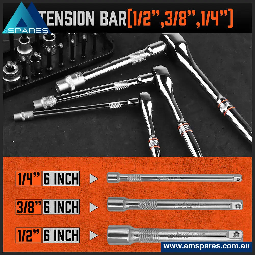 Mini Ratchet Spanner 1/2 3/8 1/4 Drive 90 Tooth Extension Bar Workshop With Bag Auto Accessories >