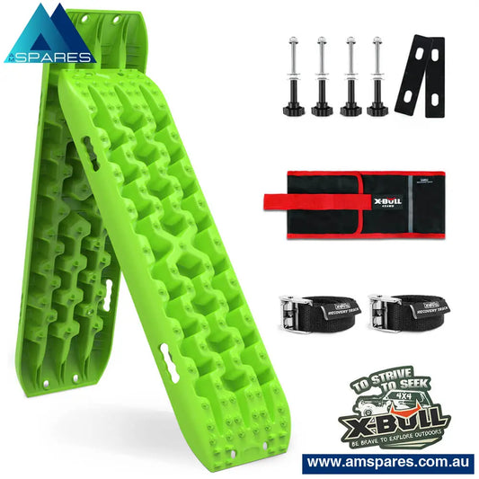 X-Bull 2Pcs Recovery Tracks Snow Mud Tracks 4Wd With 4Pc Mounting Bolts Green Auto Accessories > &